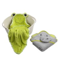 450gsm 100% Bamboo 85 X 85 Cm Cute Animal Design Baby Hooded Towel Children Cotton Bath Towel