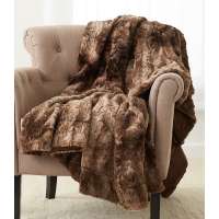 Luxury Brushed Faux Blanket,Fluffy Fur Blanket Thick Throw Blanket