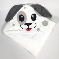 100% Cotton Soft Terry Baby Hooded Towel with Embroidery Design